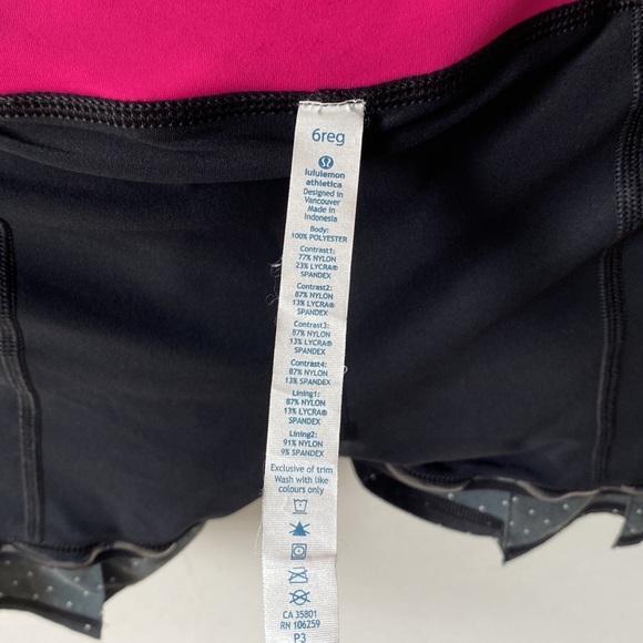 Lululemon Run: Pace Setter Black Polka Dot Skirt, Size 6 - Picture 11 of 16